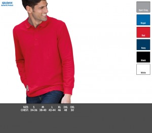 85900 Premium Cotton Long Sleeve Double Piqué Polo - £9.99. Euro-fit polo shirt, Colour matching buttons, Oeko-Tex 100 certified, 100% Combed ringspun cotton. 220gsm.