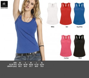 TW262 B&C Patti classic Women - £7.99. Wide crew neck collar, Self fabric piping and double stitched hems, Trendy cut front and back yokes and side seams, 100% Pre-shrunk ringspun combed cotton. Single Jersey, 120gsm.